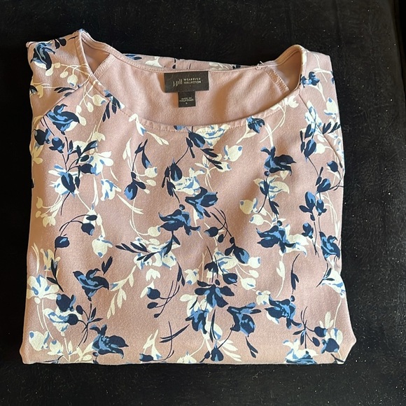 J. Jill A Line Dress Wearever Collection Jersey Midi Women L Dusty Rose Floral - Picture 10 of 10